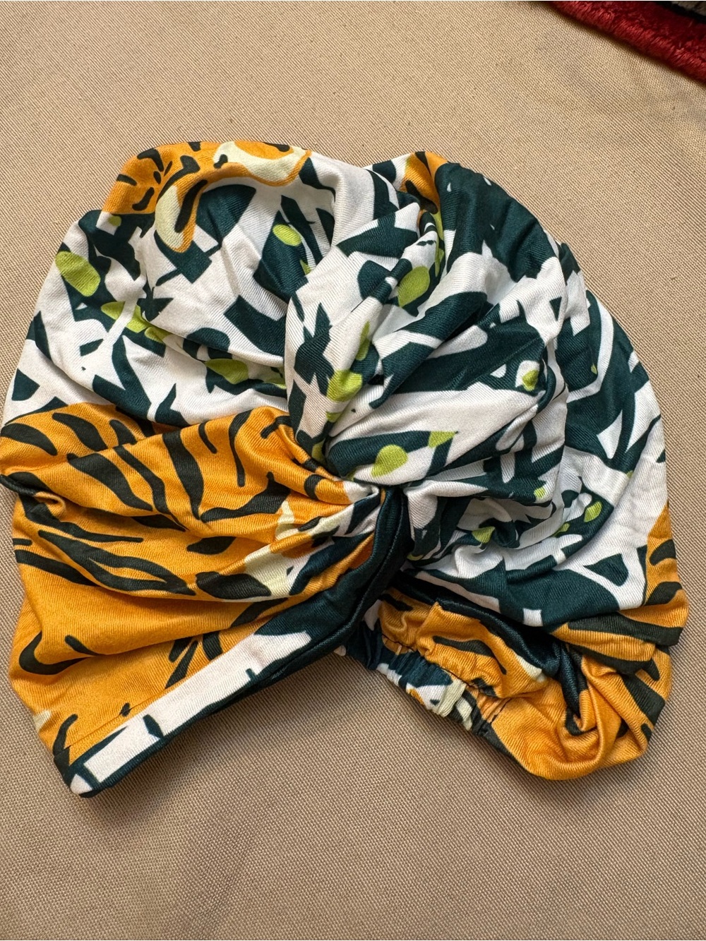 Sassy Jones Knot Turban Headwrap in Mustard Yellow & Forest Green